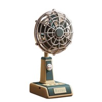 Ventilateur de table portable classique rétro, rechargeable par mini USB, avec moteur sans balais, commande tactile, trois vitesses, idéal pour le bureau, les étudiants et les dortoirs