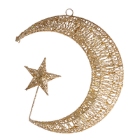Décorations de noël étoiles et lune en fer, affichage des décorations de noël