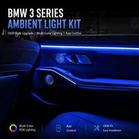 Kit de Bande LED RGB Multicolore pour Éclairage Ambiant Intérieur de Voiture Série 3 (2023-2025) avec Synchronisation Musicale et Installation Non Destructive