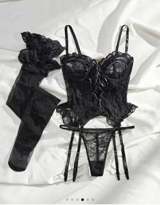 Lencería sexy lujosamente suave para mujer, ropa interior cómoda para todas las estaciones, lencería tejida decorada con encaje amigable con la piel - Product Image 6