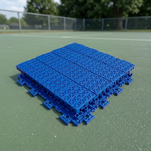 Blue Interlocking <b>Plastic</b> Floor <b>Tiles</b> 10 mm Thickness Shock Absorption Gym Indoor Outdoor Use Non-slip warehouse flooring <b>tiles</b> - Product Image 3