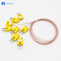 Termopar de vidrio miniatura tipo K importado con cable de sensor de temperatura TT-K-30-SLE GG-K-30-SLE Terminación de enchufe OEM/ODM