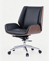 Chaise de bureau ergonomique exclusive transfrontalière en acier inoxydable, pivotante, réglable en hauteur, avec dossier haut et accoudoirs fixes
