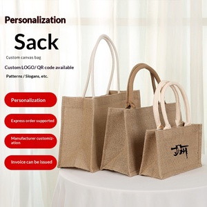 Sanky <strong>Bag</strong> Custom For Explosive Hand Gift <strong>Bag</strong> Blank <strong>Jute</strong> Advanced Sense Portable DIY Printed Logo Cotton Rope Shopping <strong>Bag</strong> - Product Image 3