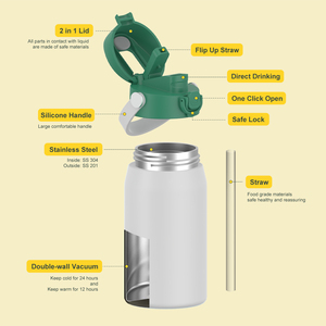 450ml Custom Powder Coated Eco-friendly Vacuum <b>Thermo</b> Solid Color Double Wall Portable Hoop Ready Stock Stainless Steel Tumbler - Product Image 3