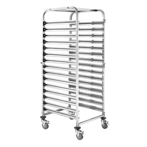 15-Tier Rotary Oven Bakery Cake Bread Tray Trolley GN 2/1 Rack Trolley for Hotel Restaurant Supplies