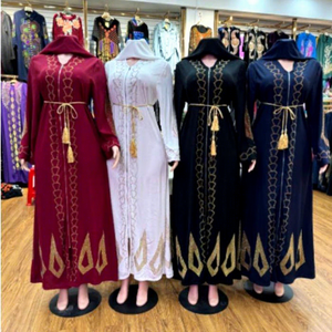 Abito Musulmano Elegante e alla Moda, Taglie Forti, Abbigliamento Islamico Personalizzato, Abaya con Strass per Donna, Vendita all'Ingrosso - Product Image 1