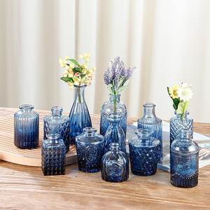 Set all'Ingrosso <span class=keywords><strong>di</strong></span> 12 Vasi per Fiori <span class=keywords><strong>in</strong></span> Vetro <span class=keywords><strong>Rosa</strong></span>, Blu e Trasparente per Decorazioni Casa e Matrimonio, Decoro Floreale Vintage e Carino - Product Image 6