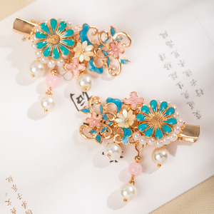Accesorios para el cabello estilo Hanfu antiguo, estilo corte imperial, elegantes pinzas para el cabello con diseño cloisonné, pinzas para el cabello versátiles de estilo chino, clásicas. - Product Image 1