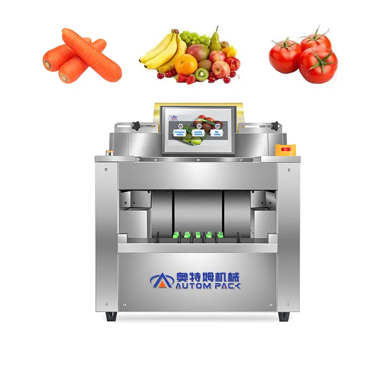 High Speed Full Automatic Frozen Seafood Cling Film Packing Machine Equipped with Weighing and Labelling Machine