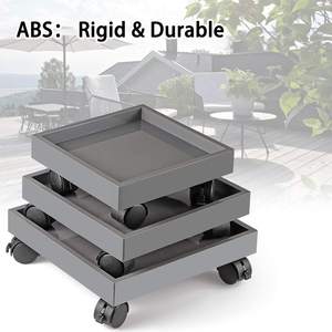 Plateau en pot de fleurs à roulettes carré, plantes robustes, utilisé pour transporter des plantes en pot - Product Image 6