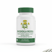 Capsules de Rhodiola Rosea - Usage Adulte - Marque Privée OEM/ODM - Supplément Adaptogène pour Soulager le Stress et Booster l'Énergie - 60 Capsules/Flacon - 2