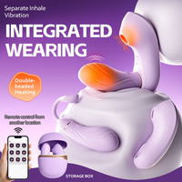 Vibromasseur culotte en silicone souple, portable, à succion, double chauffage, télécommande APP, œuf vibrant clitoridien, jouet sexuel pour femme adulte, OEM ODM