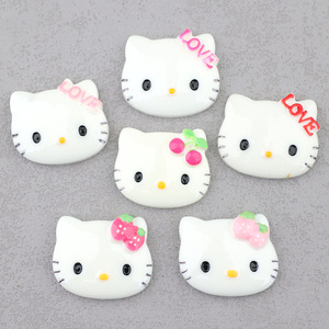 Ciondoli in resina a forma di gatto Hello Kitty, a tema cartone animato, fai da te, per decorazioni di custodie per telefoni - Product Image 3