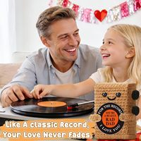 Poupée tourne-disque en vinyle au crochet faite à la main – Le meilleur cadeau pour la fête des Pères, anniversaire, design amusant, cadeau d'appréciation, retraite