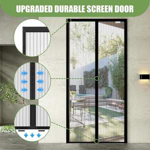 <span class=keywords><strong>Moustiquaire</strong></span> magnétique pour <span class=keywords><strong>porte</strong></span>, maille en polyester, installation facile, noire, 125x220cm, pour portes, couloirs, patios, fabriquée en Chine - Product Image 6