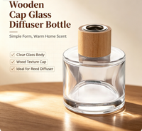 DY-C-125 DYEAH 30ml/50ml Vente en gros de diffuseurs en verre ronds avec couvercle en bois naturel, flacon vide pour parfum, pour l'aromathérapie