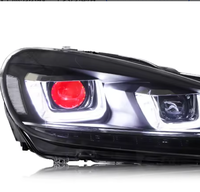 Feux de voiture modifiés adaptés aux Volkswagen Golf 6 2010-2014, ensemble de phares LED à lumière fluide effet œil de démon