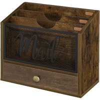 Caja de Almacenamiento de Madera para Periódicos y Revistas, Organizador de Escritorio para Oficina, Carpeta de Libros con Compartimentos, Estante de Almacenamiento con Cajones