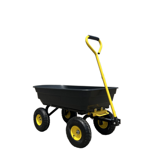 Nampan rangka baja lipat 4 roda tahan lama troli kapasitas 200KG Poly Garden Dump <span class=keywords><strong>Truck</strong></span> OEM limbah tangan tugas berat yang dapat disesuaikan - Product Image 1