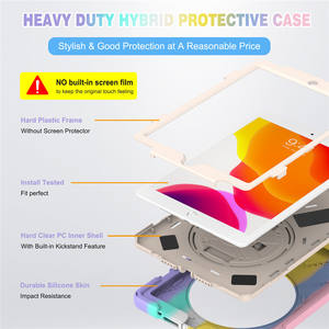 Funda de silicona para tableta de arcoíris para niños con correa de mano ajustable, soporte para lápiz, correa para el hombro para iPad 10,2 2021 - Product Image 6