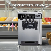 Machine à glace molle commerciale automatique neuve, vente en gros d'usine, 220V électrique, 3 saveurs