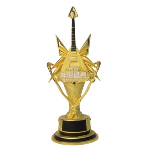 รางวัลทองคำสั่งทำพิเศษ ของที่ระลึกทางธุรกิจ ของขวัญ อะลูมิเนียม รูปทรงกีตาร์ รางวัลดนตรี แกรมมี่ อีมมี่ โทนี่ อาร์เวด งานฝีมือโลหะ - Product Image 1