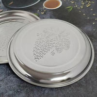Plateau à raisins en acier inoxydable, 28-50 cm, rond, décoratif, pour fruits, idéal pour la maison, la cuisine, les restaurants, les hôtels, les fêtes et le camping – Offre Spéciale