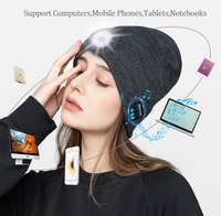 NUEVO DISEÑO Auriculares inalámbricos Gorros de invierno de punto Lámpara de cabeza Gorro musical iluminado Gorro Camo LED Linterna Gorro con luz