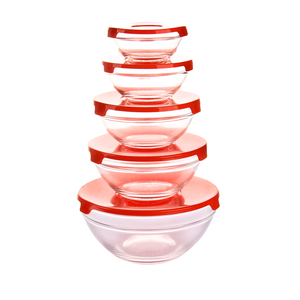 Set di 5 <span class=keywords><strong>Ciotole</strong></span> per Conservazione con Coperchi Colorati a Trasferimento Termico, Set di <span class=keywords><strong>Ciotole</strong></span> per Insalata con Coperchio <span class=keywords><strong>Colorato</strong></span>, <span class=keywords><strong>Ciotole</strong></span> in <span class=keywords><strong>Vetro</strong></span> Personalizzabili - Product Image 6