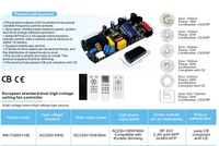 Contrôleur de ventilateur de plafond BLDC certifié CE & ERP, norme européenne, 230V pour moteur DC, module d'éclairage AC avec contrôle via application 2.4G et application Tuya