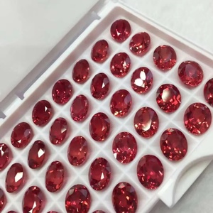QinglongJewelry Vente en gros Rubis rouge synthétique de qualité 3A, taille brillant rond, pierre précieuse créée en laboratoire, à changement de couleur, prix d'usine - Product Image 1