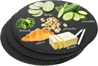 Usine En Gros Personnalisé Offre Spéciale Restaurant Naturel Noir Rond Plateau De Fromage Sushi Steak Pierre Plaque D'ardoise