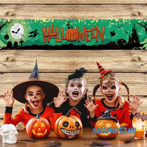 Hạnh Phúc Halloween 120 "X 20" Tùy Chỉnh Kích Thước Biểu Ngữ Sân Dấu Hiệu Nguồn Cung Cấp Bên Backdrop Ban Công Vườn Kỳ Nghỉ Nền Biểu Ngữ Quà Tặng