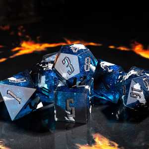 Juego de Dados Premium Udixi para Juegos de Mesa, Dados de Resina Poliedricos Prismáticos de 7 Piezas con Pegatinas de <span class=keywords><strong>Luna</strong></span> para RPG, Dados de Resina con Bordes Afilados - Product Image 2