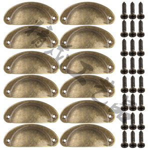 Furniture Handle Oval Iron Drawer Pull 82mm Retro Traditional Style Durable Cabinet Hardware - Product Image 5