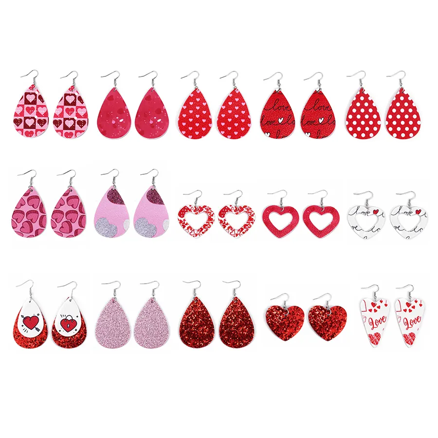 E-1181 Xuping Gratis Ongkos Kirim Anting-Anting Pink Hati Hari Valentine Baru Sebagai Hadiah Liburan