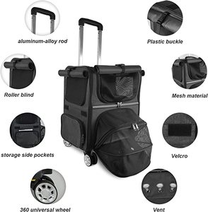 Mochila Con Ruedas Desmontables Para Mascotas Mochila De Gran Espacio Rodante OEM/OEM Delta Aprobado Por Mascotas - Product Image 2