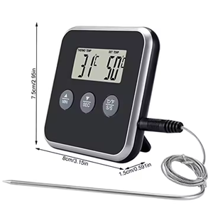 Thermomètre de barbecue en ABS étanche avec longue <span class=keywords><strong>sonde</strong></span> et minuterie pour tester la viande de cuisson des aliments pour barbecue - Product Image 1