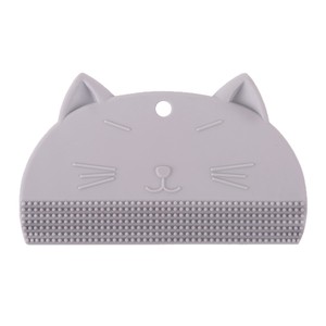 แปรงกรูมมิ่งสำหรับสัตว์เลี้ยง Cat Face ทำจากยาง TPR นุ่ม ช่วยกำจัดขน สำหรับแมวขนยาว สีเทาและสีดำ - Product Image 4