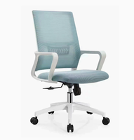 Chaise de bureau ergonomique moderne à dossier mi-haut en maille, pivotante et réglable en hauteur, pour seniors