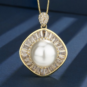 High Quality Eco-friendly Copper 16-12MM White Pearl Gold Plated Bridal Geometric Bezel Setting Jewelry <b>Set</b> - Product Image 4