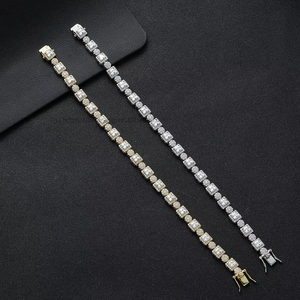 Square Round Mix-and-match Tennis <b>Bracelet</b> <b>Copper</b> Inlaid Zirconium Hip-hop Tanjing Fashion Lijing Necklace - Product Image 2