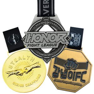 เหรียญและถ้วยรางวัลโลหะมวยไทยปรับแต่งได้ตามต้องการ - Product Image 1
