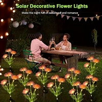 Lampu Taman Tenaga Surya Dekoratif Bentuk Bunga Lili Laba-Laba Merah untuk Halaman, Rumput, Patio, Jalan, Lanskap, Lampu LED Tenaga Surya