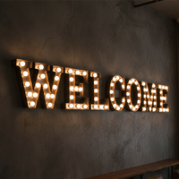 Lettres lumineuses pour événements de mariage et décoration de scène, fabricant de signalétique personnalisée pour devantures de magasins, bureaux, hôtels