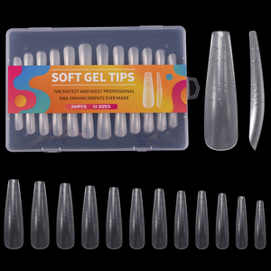 240 faux ongles à presser en ABS, couvrance totale, avec ligne de guidage française, finition mate, pour extension rapide et manucure - Product Image 1