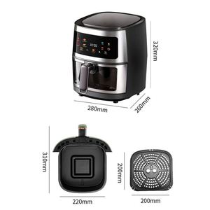 Friteuse à air numérique intelligente 8L avec écran tactile, antiadhésive, pour cuisine domestique, facile à utiliser, personnalisable avec logo du fabricant - Product Image 6