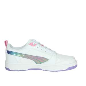 Puma Girls' Sneakers White Size 37 <b>Iridescent</b> Stripe Casual Shoes - Product Image 4