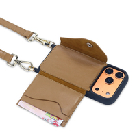 Étui de téléphone en cuir à bandoulière avec porte-cartes, étui portefeuille en cuir avec sangle réglable pour iPhone 17, étui de téléphone de luxe